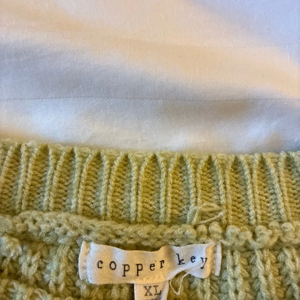 Copper Key Girl’s Cable Knit Sweater - Olive Green - Picture 2 of 5